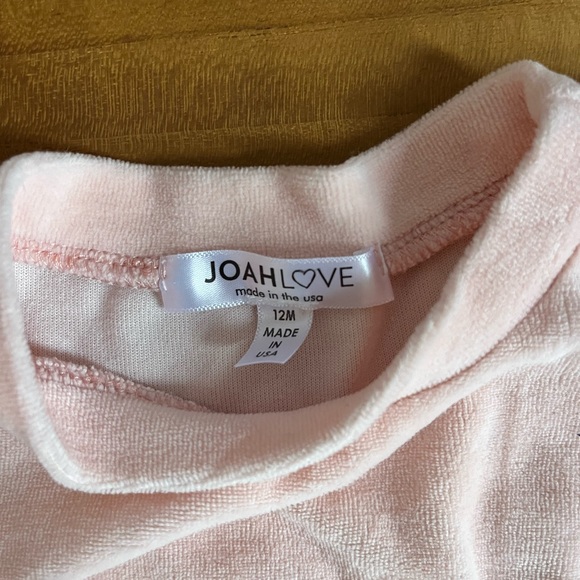EUC Joah Love pink velvet sweatshirt 12 months - Picture 2 of 2
